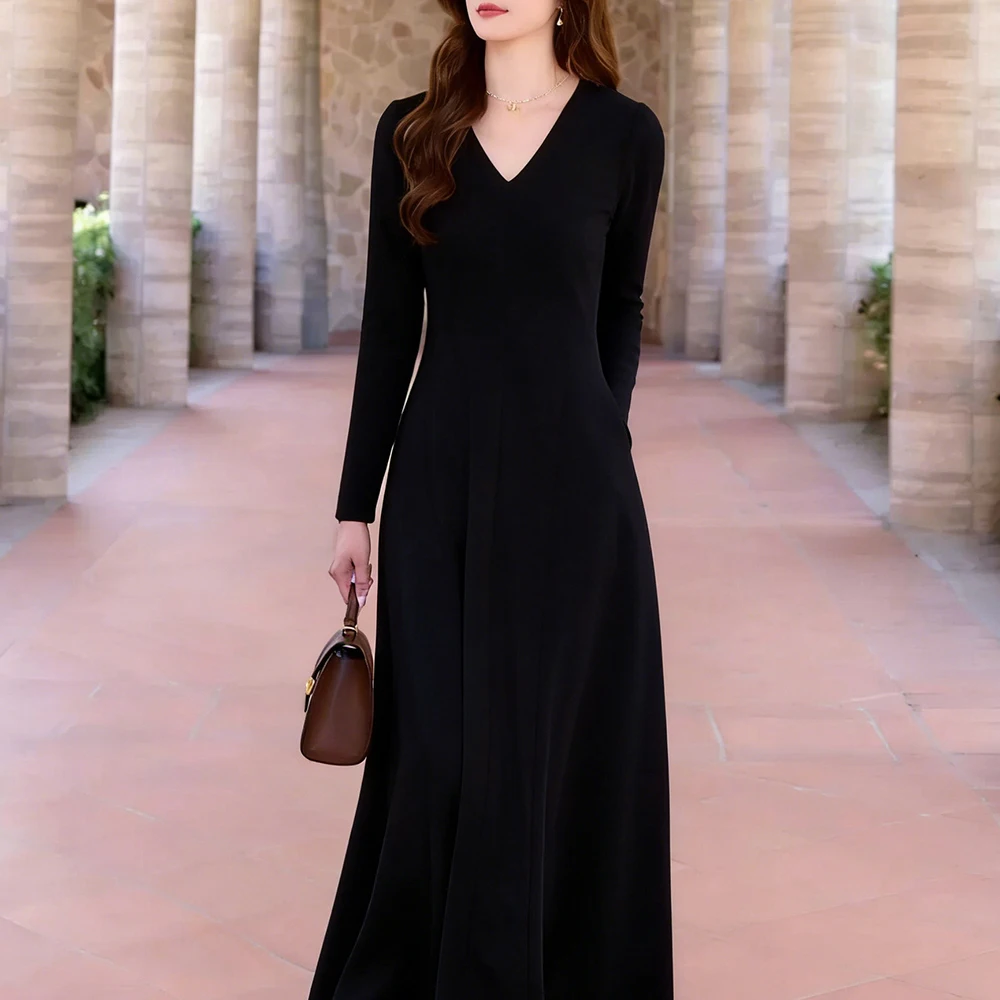 French Elegant High Waist Swing Long Dress Woman Luxury Evening Dresses Floor Length Suitable For Various Types Of Parties - Image 2