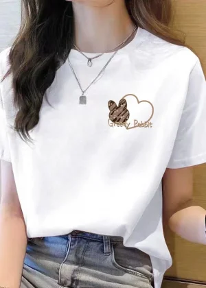 Tshirt Women Top Short Sleeve T Shirts New Korean T Shirt for Women T Shirt Round Neck Loose Fashion Tshirt Woman Top Cartoon