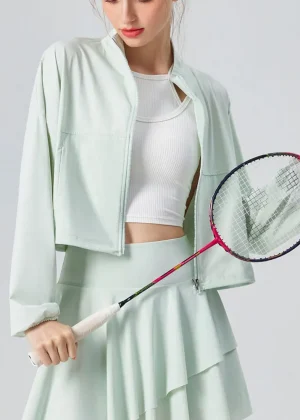 Women's Cooling UV Protection Sports Jacket –Stand Collar, Cuff Elastic, Pockets, Loose Casual Top for Outdoor Workout & Fitness