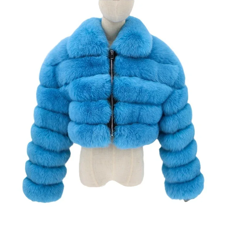 2025 New Women's Long sleeves Faux Fox Fur Coat Raccoon Fur Coat Winter for woman - Image 5