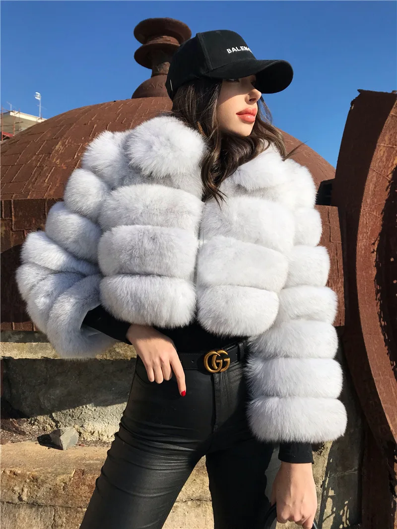 2025 New Women's Long sleeves Faux Fox Fur Coat Raccoon Fur Coat Winter for woman - Image 6