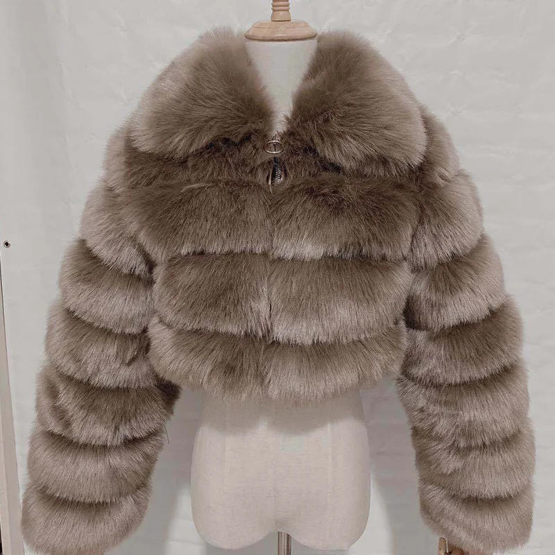 2025 New Women's Long sleeves Faux Fox Fur Coat Raccoon Fur Coat Winter for woman - Image 4